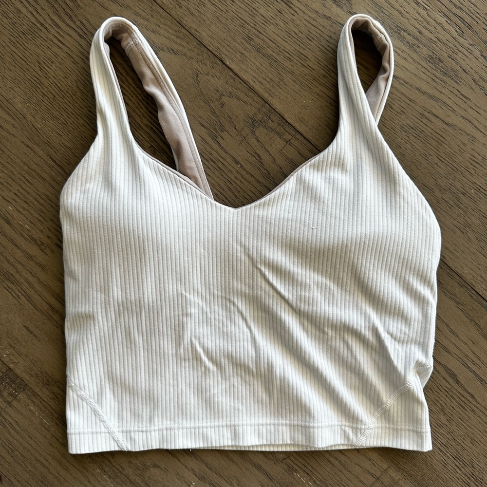 Lululemon Align White Ribbed Crop Top